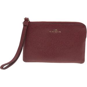 COACH Burgundy Leather Card Case Wristlet