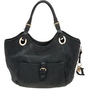 Christian Dior Black Cannage Leather Bee Hobo