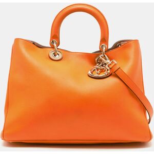 Christian Dior Orange Leather Large issimo Shopper Tote