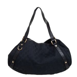 Gucci Black GG Canvas and Leather Abbey Hobo, Black