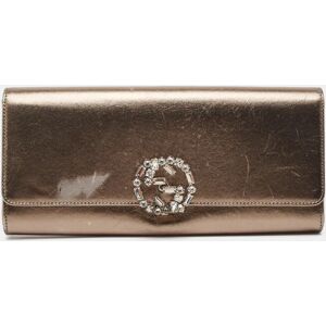 Gucci Metallic Leather GG Crystals Broadway Clutch