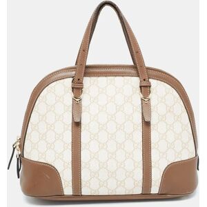 Gucci Brown/Beige GG Supreme Canvas and Leather Nice Dome Satchel