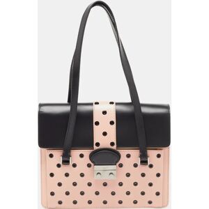 RED VALENTINO Pink/Black Leather Eyelet Shoulder Bag