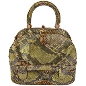 JUDITH LEIBER Vintage Pink Gold Python Snakeskin 007 James Bond Bag