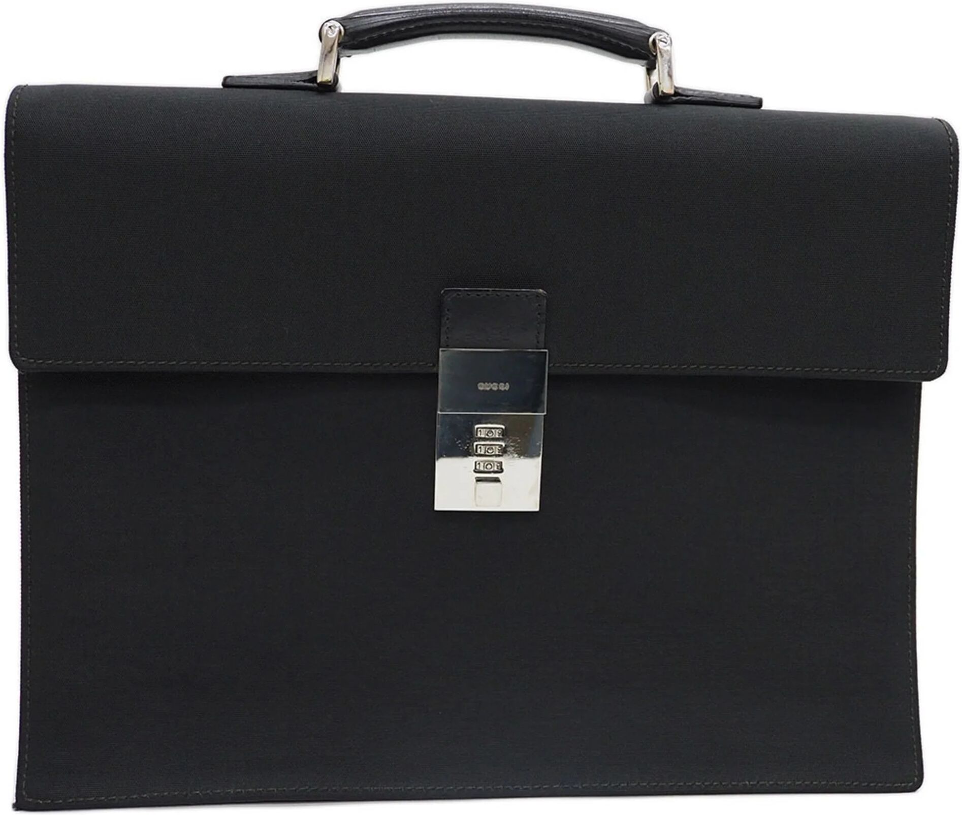 Gucci Business Bag Briefcase Black Nylon Leather A4 Men's