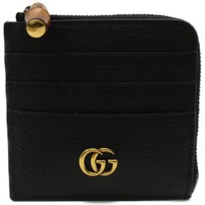 Gucci Double G BambouCard Case Black Calfskin [cowhide] 739497AABXM1000