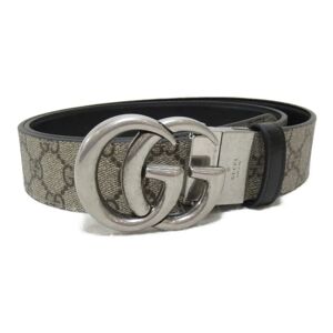 Gucci Double G reversible belt Beige Ebony canvas GG Supreme Canvas 62705592TIN9769100