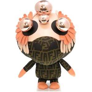 Fendi Space Monkey Not For Sale Display Zucca Pattern Canvas Leather Brown Plush