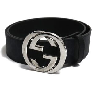 Gucci Interlocking G Belt sima Black Gray 411924 KGDHX 525040