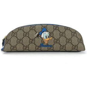 Gucci Pen Case 662129 GG Supreme Beige Blue Donald Duck Disney Collaboration Accessory