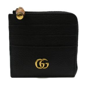 Gucci Double G BambouCard Case Black Calfskin [cowhide] 739497AABXM1000