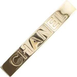 Chanel logo barrette gold plated French ladies