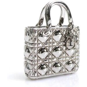 Christian Dior Pill Case Lady Canage Metal Silver Unisex