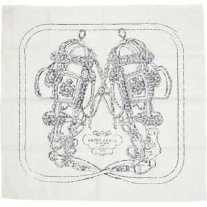 Hermes Carre 70 Muffler/Scarf Brides de Gala Broderie Anglaise White/Black 100% Silk