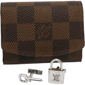 LOUIS VUITTON Damier Ebene Bouton De Manchette Cadena Eclet M64600 LV Auth 52910