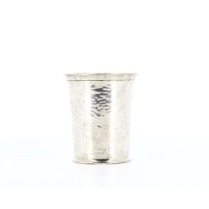 Christian Dior 1990's tumbler in hammered silver metal