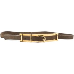 Gucci Gold Plate Belt, BrownThis item has been used and may have some minor flaws. Before purchasing, please refer to the images for the exact condition of the item.