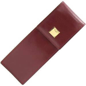 Celine Pencil Case Bordeaux Leather Pouch Old Ladies