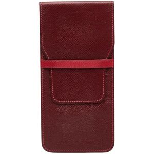 Hermes Pencil Case Red Leather Women's