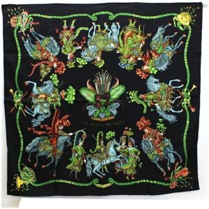 Hermes Silk Scarf Carre 90 LES FERES DU ROI SOLEIL [Celebration of the Sun King] Black    Ladies