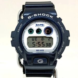 Casio G-SHOCK watch DW-6900 Abathing Ape APE BAPE collaboration double name third digital quartz metallic blue white dial serial limited to 1000 pieces ITBDMQ5BZYJY