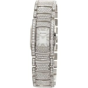 Bulgari AAW26G Ashoma Bezel Strap Diamond Watch K18 White Gold/K18WG x Ladies