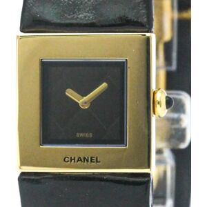 CHANELPolished  Matrasse 18K Gold Leather Quartz Ladies Watch H0111 BF563357