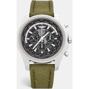 BREITLING Black Stainless Steel Fabric Bentley B05 Unitime GMT AB0521 Men's Wriswatch 46 mm