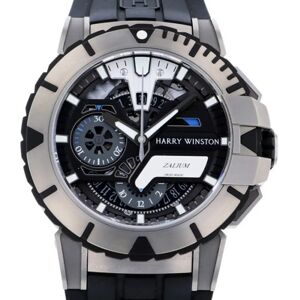 HARRY WINSTON Ocean Sports Chronograph World Limited 300 411/MCA44ZC.K2 Black Dial Watch Men's