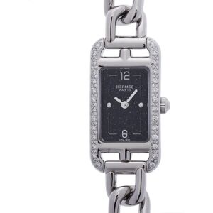 Hermes Nantucket PM 29mm diamond NA2.133 ladies SS watch quartz navy dial