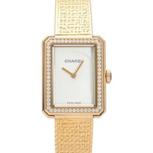 Chanel Boyfriend Tweed H4881 Opal White Dial Watch Ladies