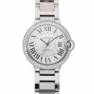 Cartier Ballon Bleu de 36MM bezel diamond silver W4BB0024 unisex free shipping watch