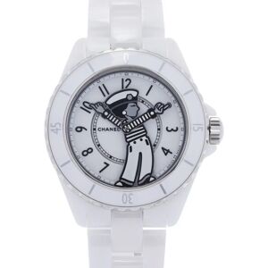 Chanel Mademoiselle J12 Rapauza H7481 Men's White Ceramic SS Watch Automatic Winding Dial