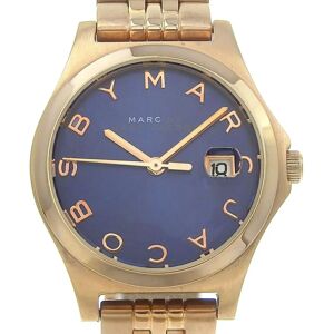 Marc Jacobs MARC BY JACOBS The Watch MBM3322 Stainless Steel Made in the USA Pink Gold Quartz Analog Display Navy Dial Slim Women's I210123034