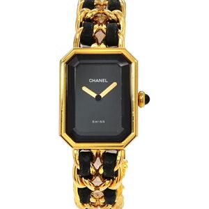 Chanel Premiere S size H0001 Vintage Ladies Watch Black Dial Gold Quartz