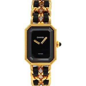 Chanel Premiere S size H0001 Vintage Ladies Watch Black Dial Gold Quartz