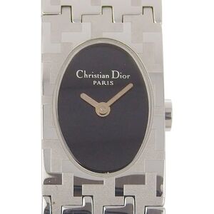 Christian Dior Miss watch D70-100 stainless steel silver quartz analog display ladies black dial