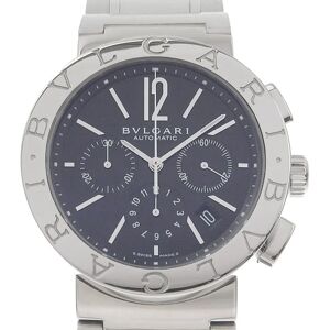 Watch BB42SSCH Stainless Steel Swiss Made Silver Automatic Chronograph Black Dial Bulgari Men's