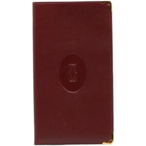 Cartier Pass Case Wine Red Leather Ladies