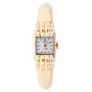 Vintage 1950s 18 Karat Yellow Gold Lady's Bangle Wrist Watch
