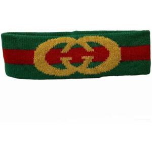 Gucci GG Web Hair Band Green x Red Yellow M Size Brand Accessories Unisex