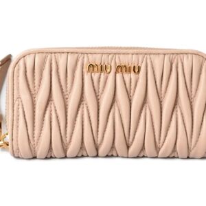 Miu Miu Miu key case miumiu 6 rows MATELASSE CAMMEO pink beige 5M0604