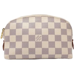 LOUIS VUITTON Damier Azur Pochette Cosmetic Pouch N60024 White 083072