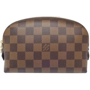 LOUIS VUITTON Damier Pochette Cosmetic PM N47516 Pouch Ebene 083936