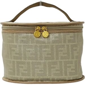 Fendi Bag Ladies Brand Vanity Handbag Canvas Gold Cosmetic Pouch Lame