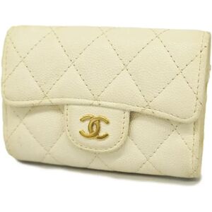 Chanel Key Case Matelasse Caviar Skin White Women's