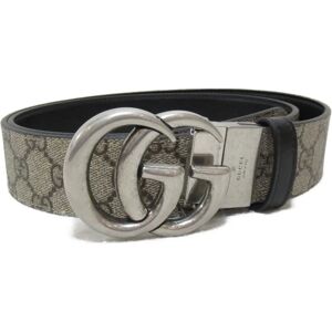 Gucci Double G reversible belt Beige Ebony canvas GG Supreme Canvas 62705592TIN9769100