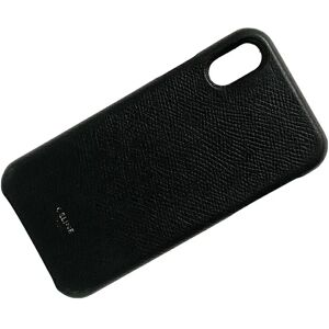 Celine iPhone X Xs cover black U-NO-1619 banker leather  grain ladies' men's