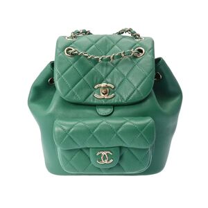 Chanel Matelasse Chain Backpack Green AS2908 Women's Lambskin Backpack/Daypack