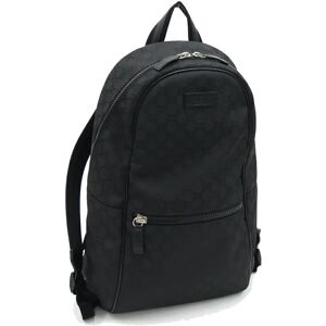 Gucci Backpack GG 449181 Black Nylon Canvas Leather Men's